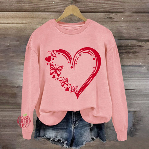 Valentine Heart with Butterfly Sweatshirt