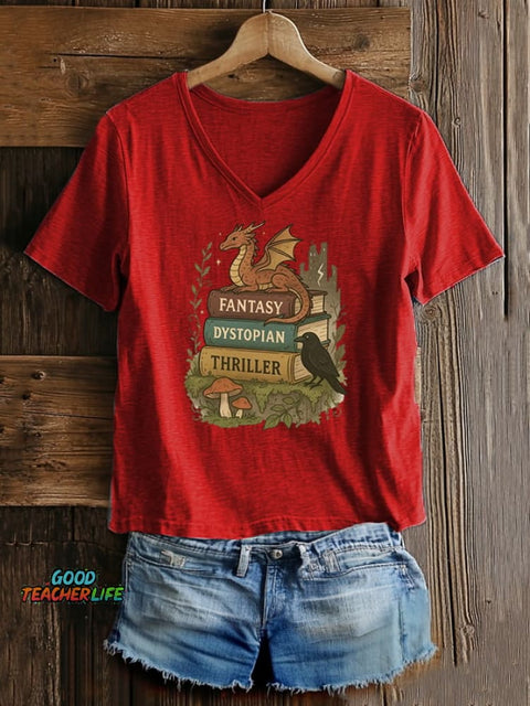 Women's casual book FDT heat transfer T-shirt