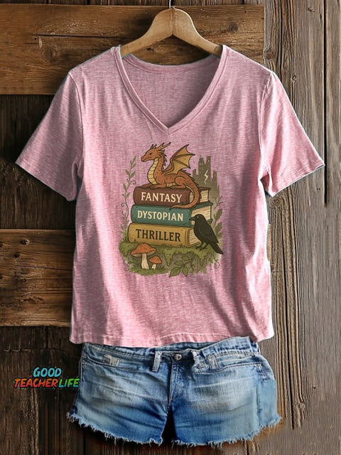 Women's casual book FDT heat transfer T-shirt