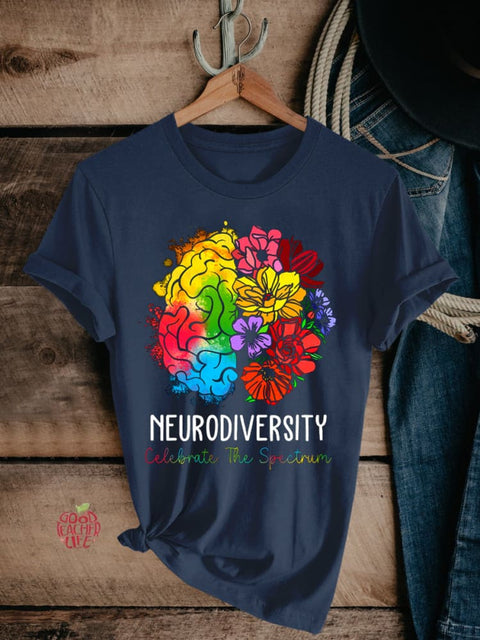 Neurodiversity Celebrate The Spectrum Print T-Shirt