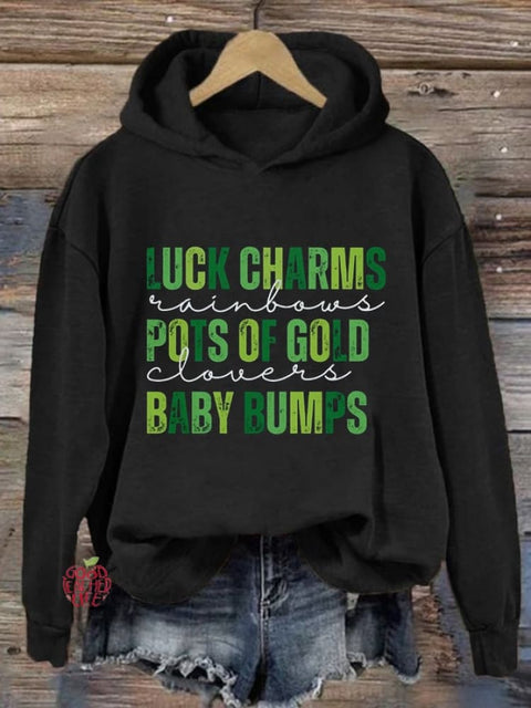 Women's Lucky St Patricks Day Pregnancy Hoodie