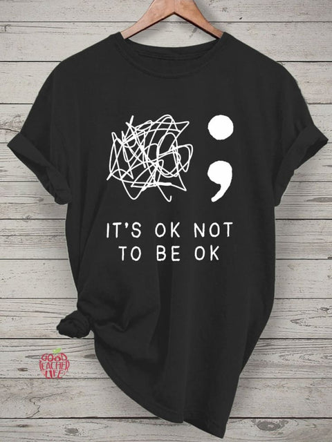 Suicide Prevention And Mental Health Print T-Shirt