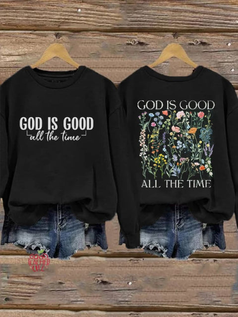 Women's Faith Print Crew Neck Sweatshirt