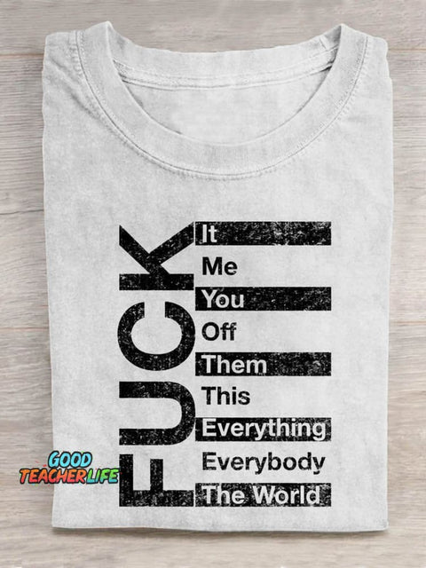 Pupiloves  Fuck The World Art Print Casual T-shirt