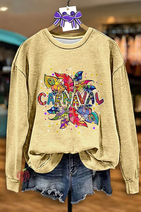 Vintage Carnival Print Sweatshirt