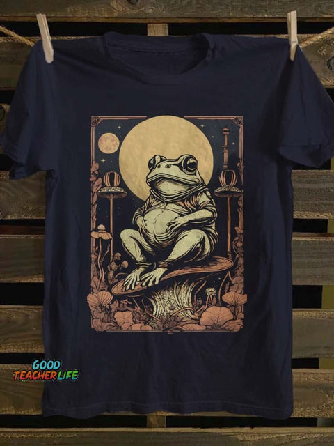 Frog Print Casual Short Sleeve T-Shirt