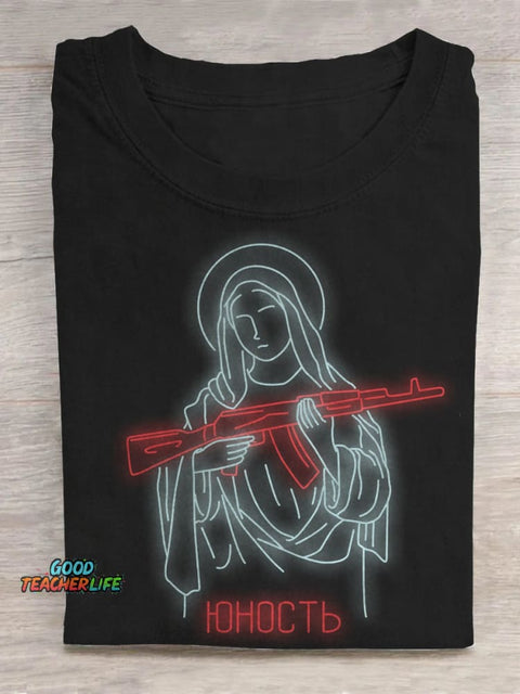 Virgin Mary and AK T-shirt