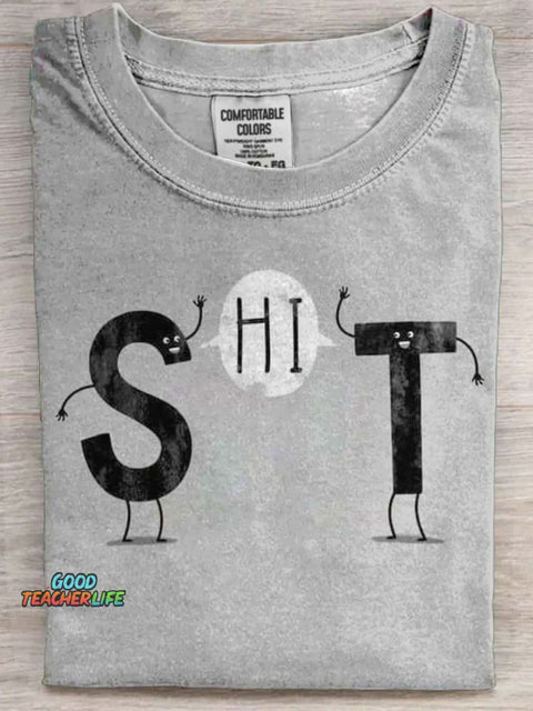 Funny Letter Print Casual Short Sleeve T-Shirt