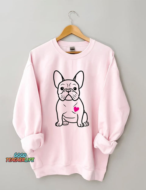 French Bulldog Heart Sweatshirt