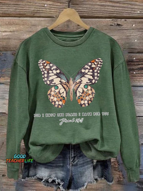 Women's Casual Jeremiah 29 11, For I Know the Plans I Have For You Print Long Sleeve Sweatshirt