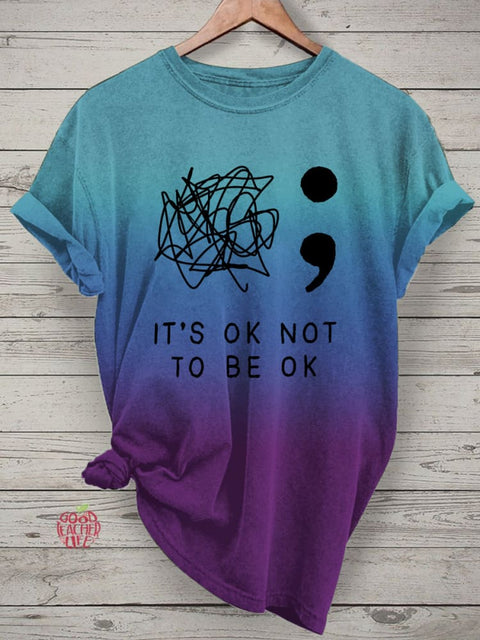 Suicide Prevention And Mental Health Print T-Shirt