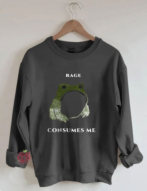 Rage Consumes Me Frog Sweatshirt