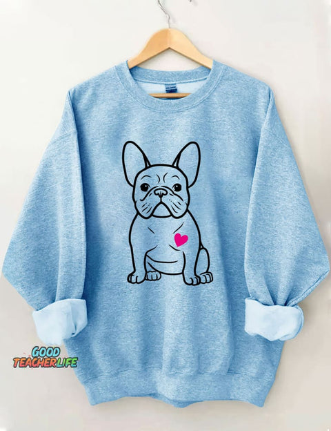 French Bulldog Heart Sweatshirt