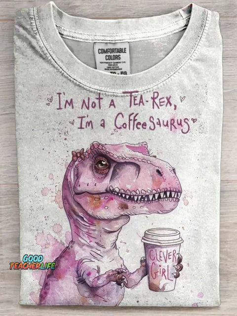 Funny Dinosaur Print Casual Short Sleeve T-Shirt