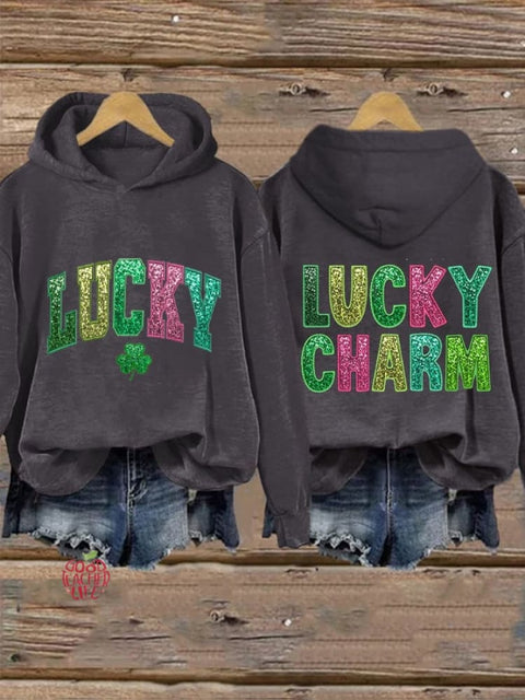 Women'S Lucky Clover St Patrick's Day Print Casual Sweatshir