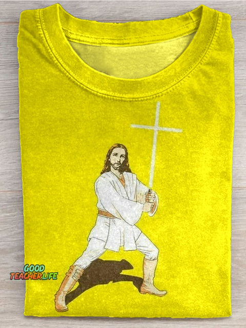 Eagerlys Jesus The Swordsman of The Cross T-shirt