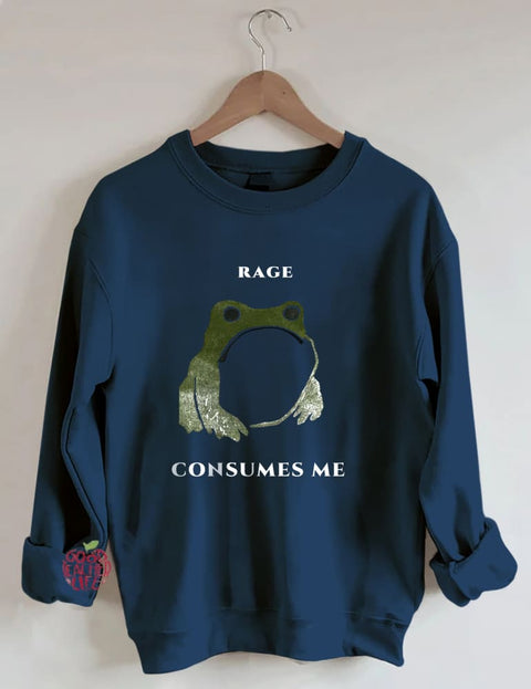 Rage Consumes Me Frog Sweatshirt