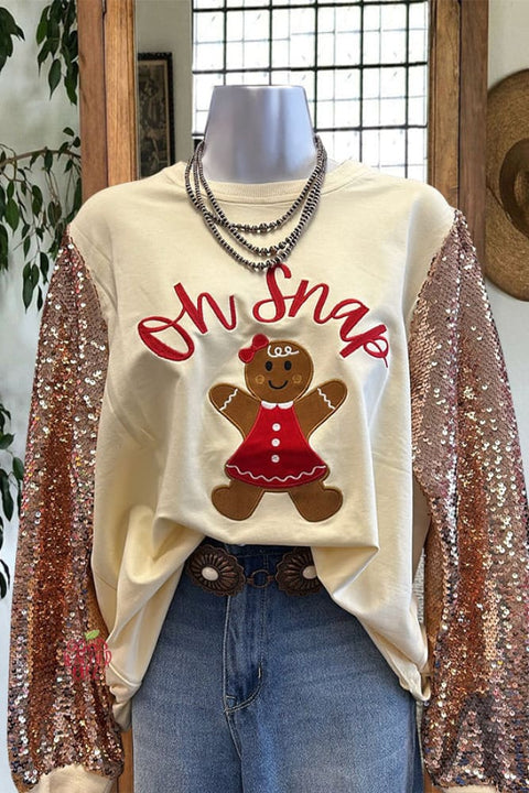 Beautiful Christmas Sequin Sleeve Sweatshirt