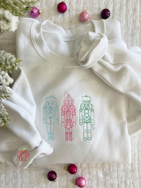 Cute Christmas Embroidery Pattern Sweatshirt