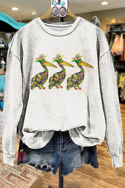 Classic Contrast Mardi Gras Sweatshirt