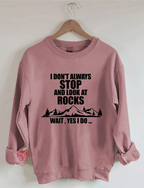 I Don't Always Stop And Look At Rocks Wait Yes I Do Sweatshirt