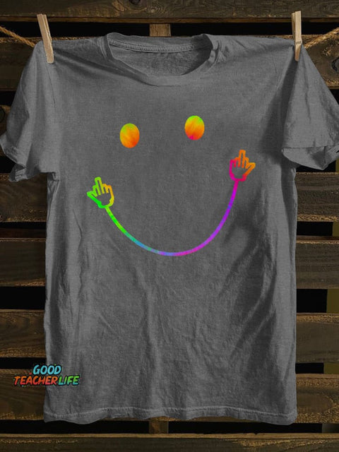 Pupiloves A Smiley Face with The Middle Finger At The Corner of The Mouth T-shirt