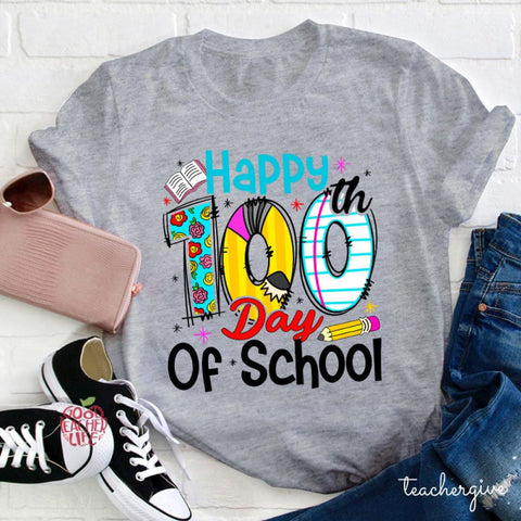 Happy 100th Day Of School Teacher T-Shirt