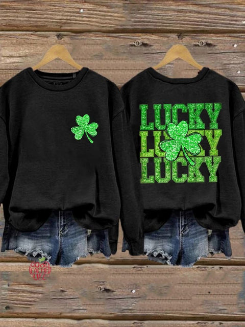 Women's St. Patrick's Day Shamrock Print Sweatshirt