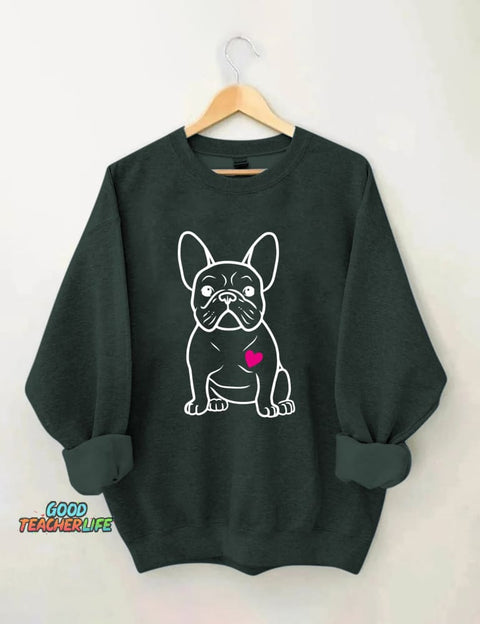 French Bulldog Heart Sweatshirt