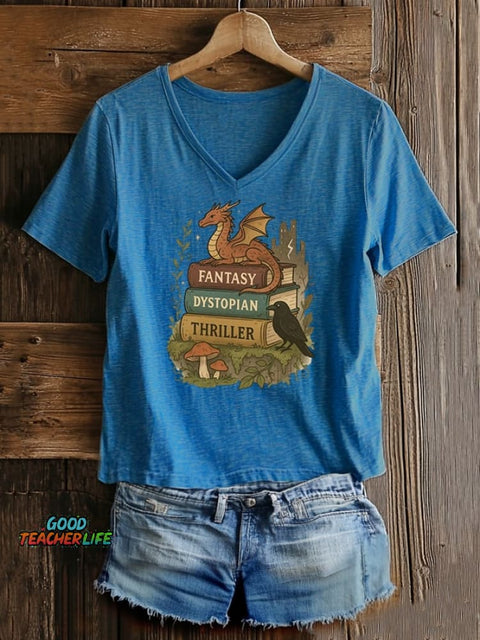 Women's casual book FDT heat transfer T-shirt