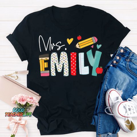 Personalized Name Art Pencil  T-Shirt