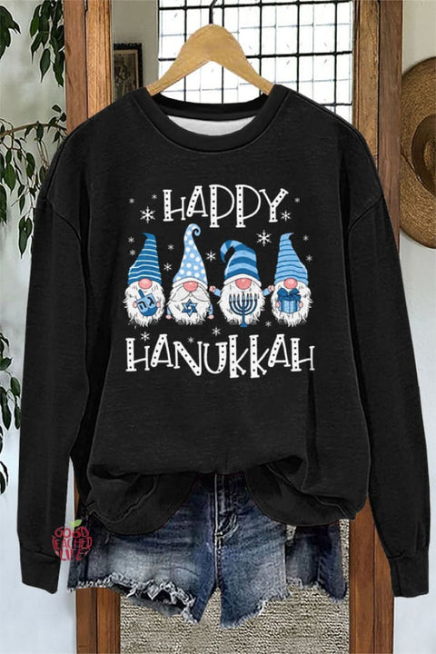 Cute Hanukkah Print Sweatshirt