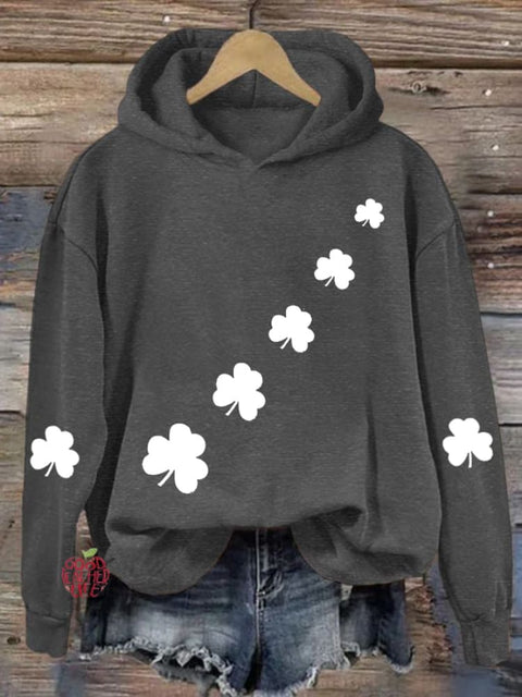 Women's St. Patrick's Day Shamrock Print Hoodie