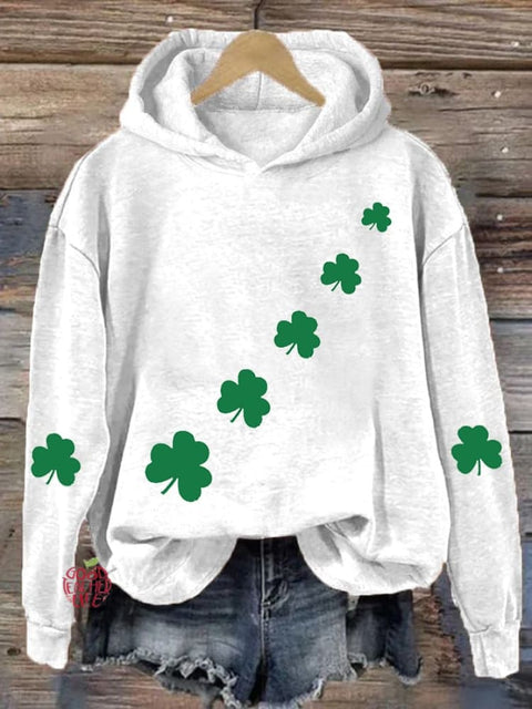 Women's St. Patrick's Day Shamrock Print Hoodie