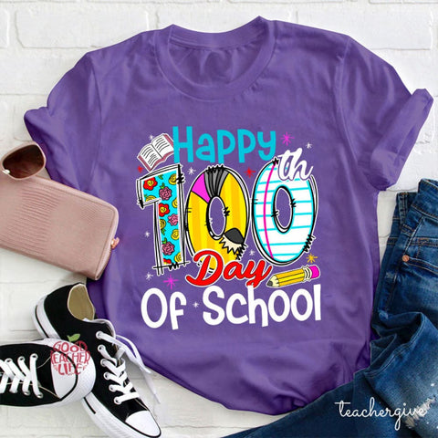 Happy 100th Day Of School Teacher T-Shirt