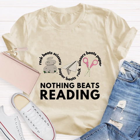 Rock Paper Scissors Nothing Beats Reading T-Shirt