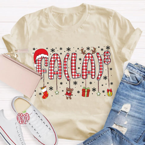 Fala Fun Numbers Christmas Teacher T-Shirt