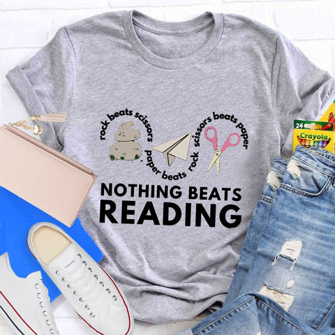 Rock Paper Scissors Nothing Beats Reading T-Shirt