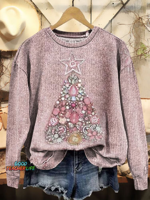 Christmas Tree Star Art Print Casual Sweatshirt