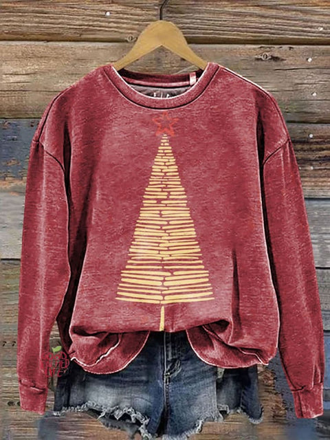 Christmas Tree Art Print Casual Sweatshirt