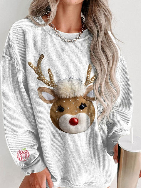 Women's Merry Christmas Classic Elk Casual Print Shirt