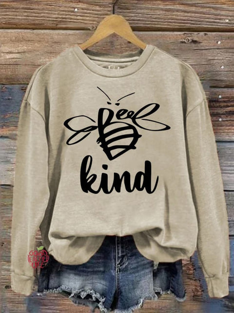 Bee Kind Casual Print Sweatshirt