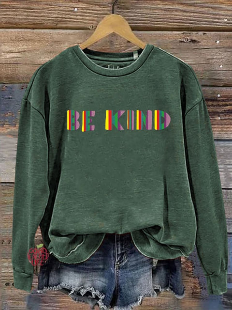 Be Kind Kindness Pride Rainbow Love Gradient Print Casual Sweatshirt