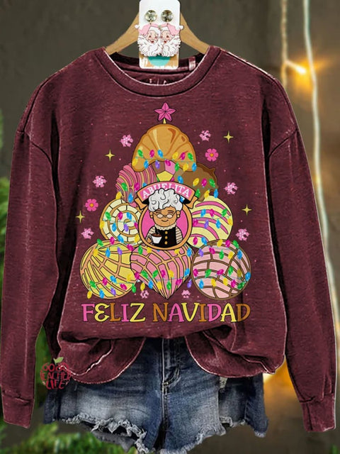 Christmas Mexican Christmas Cafecito y Pan Dulce Casual  Sweatshirt