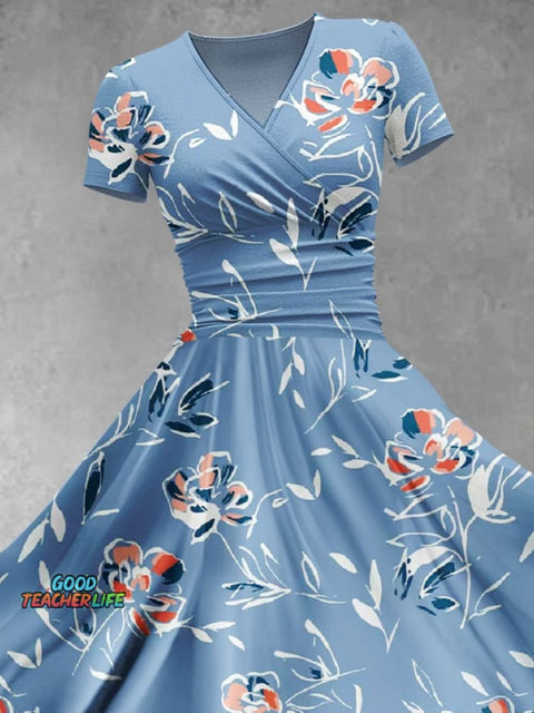 Women's Floral Flowers Art Print Design Maxi Dress