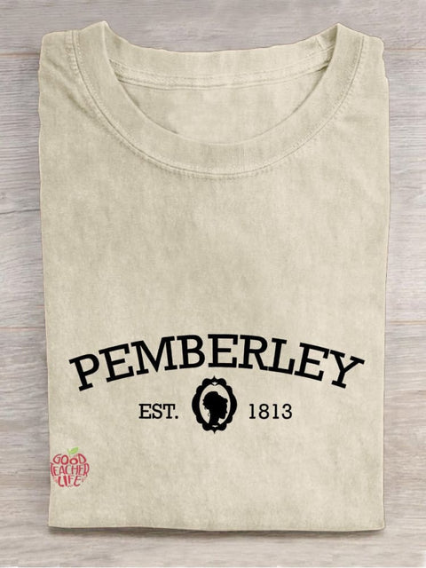 Pemberley EST 1813 Teacher Casual Print T-shirt