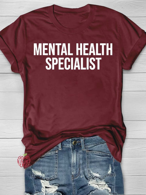 Mental Health Awareness Specialist Printing T-shirt