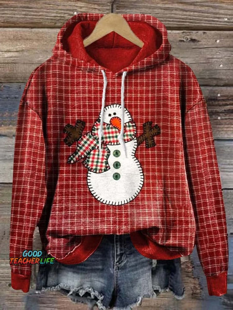 Lovely Christmas Snowman Art Print Casual Sweatshirt