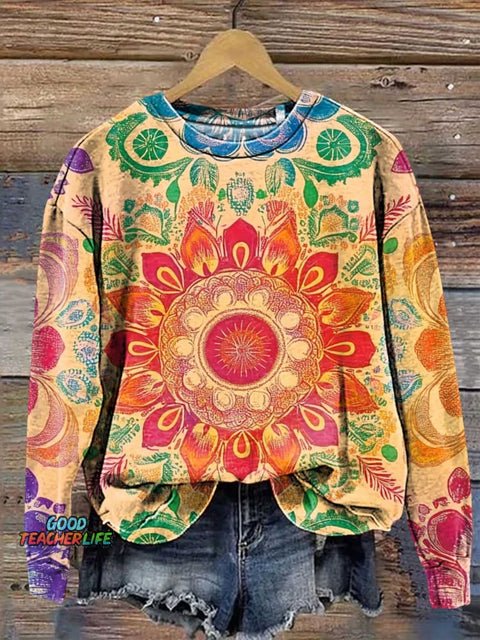 Colorful Hippie Art Casual Sweatshirt