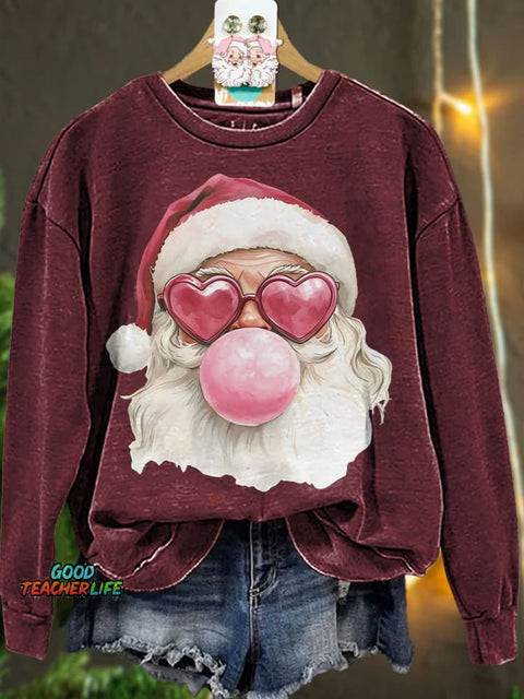 Santa Bubble Gum Christmas Casual Sweatshirt